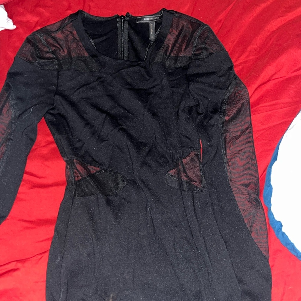 Bcbgmaxazria black dress with some mesh material